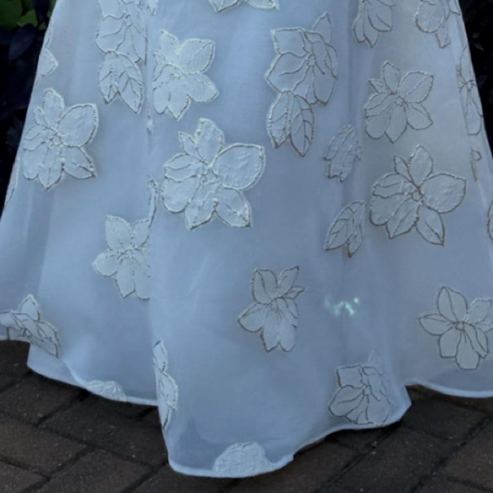 👗👗Rickie Freeman for Teri Jon Ivory Floral Maxi Dress - Picture 4 of 15